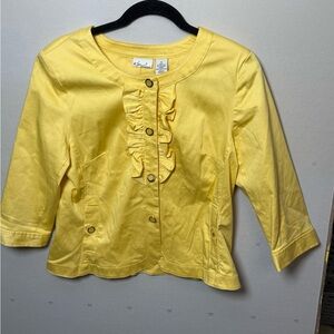 Kim Rogers Yellow Ruffled Blazer